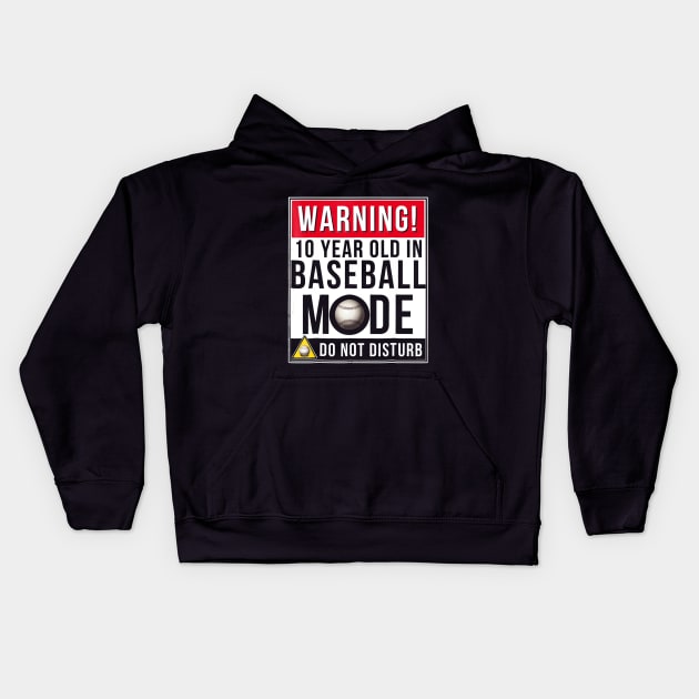 Baseball 10th Birthday Kids Hoodie by Vigo